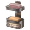 Shower Soap Dish Wall Mounted Toiletries Container Double Layer Drill Free Universal Strong Suction Soap Wall Holder For Bath