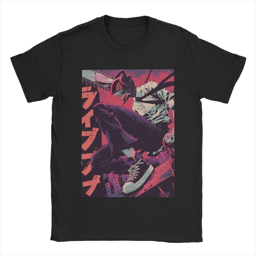 Men Anime Chainsaw Man T Shirts Kobeni Manga Denji Power Reze Cotton Clothing Short Sleeve T Shirt O Neck Casual Tee Shirt