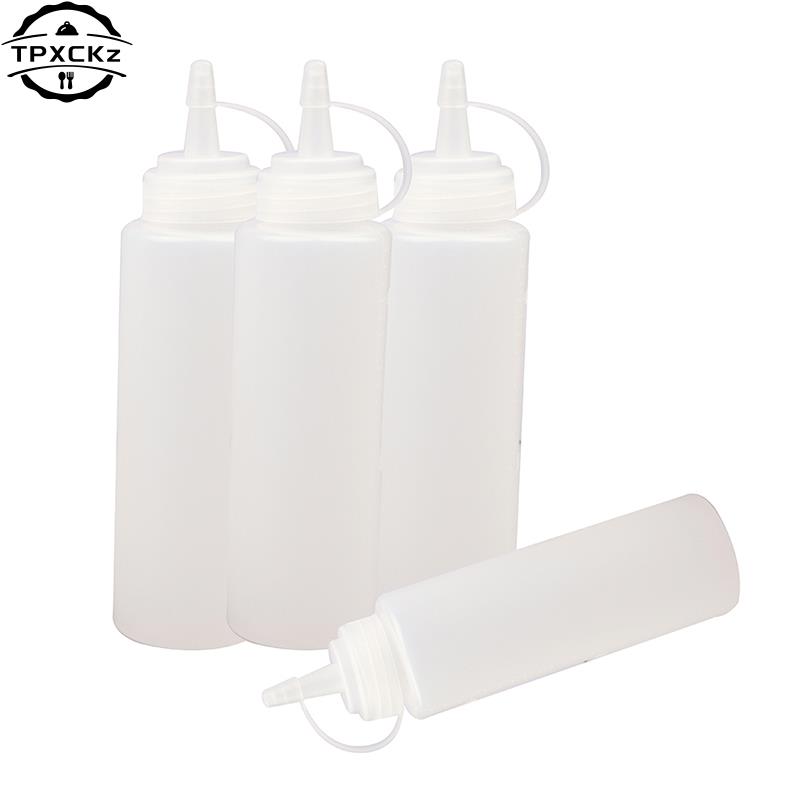 4Pcs Squeeze Squirt Condiment Bottles Salad Sauce Dispenser Ketchup Cruet 240ml 2pcs Condiment Squeeze Bottles Kitchen Gadgets