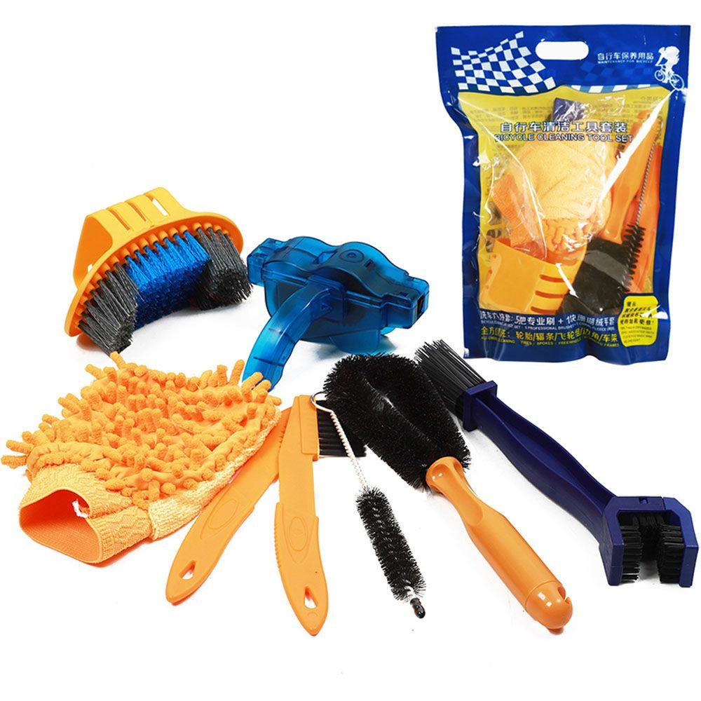 

Tools Cleaning Gloves Scrubber Brushes Bicycle Chain Cleaner Bike Wash Tool Set Bike Cleaning Kit
