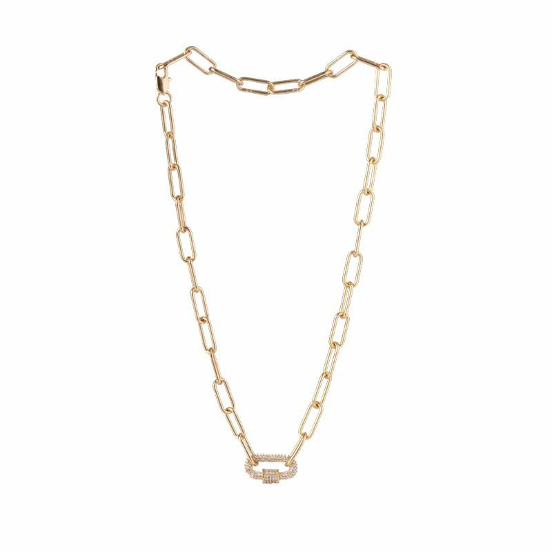 

18-каратное золото, ретро-цепочка, ожерелье, женская цепочка для украшения в стиле хип-хоп, универсальная, простота, цепочка на ключицу для холодного ветра