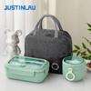 Lunch Box Portable for Children School Office Bento Box Compartment Sealed Food Container with Tableware Microwavable Heating