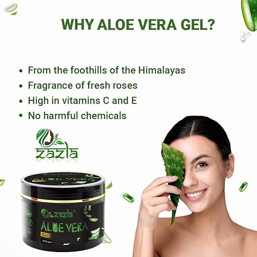 Zazla Aloe Vera Skin Gel For Face & Hair - 100gm