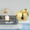 Crystal Fruit Ball Ceramic Metal Figurine Sculpture Ornament Statue Stand for Desk Hallway Fireplace