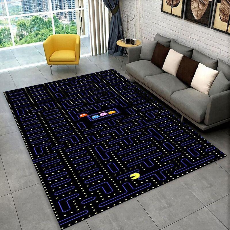 Retro P-Pacman Game Non-Slip Area Rug for Living Room,Bedroom,Playroom,Soft Carpet Floor Mat Home Decor Rug Kids Room Gift