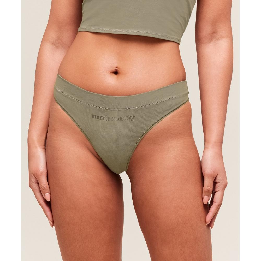 

Gymshark Cotton Graphic Thong Linen Brown B3c4u Nbzl XS