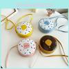 Donut Cartoon Design Children Crossbody Bag With Adorable Letter Image Daily Use