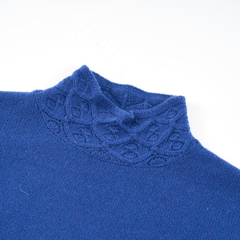 Women's 100% Cashmere Semi-High Neck Knit Sweater