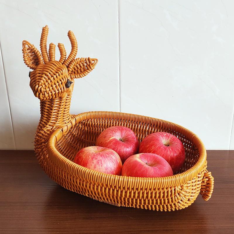 Cartoon Animal Shape Plastic Storage Basket Fruit Snacks Remote Controls Kitchen Decor