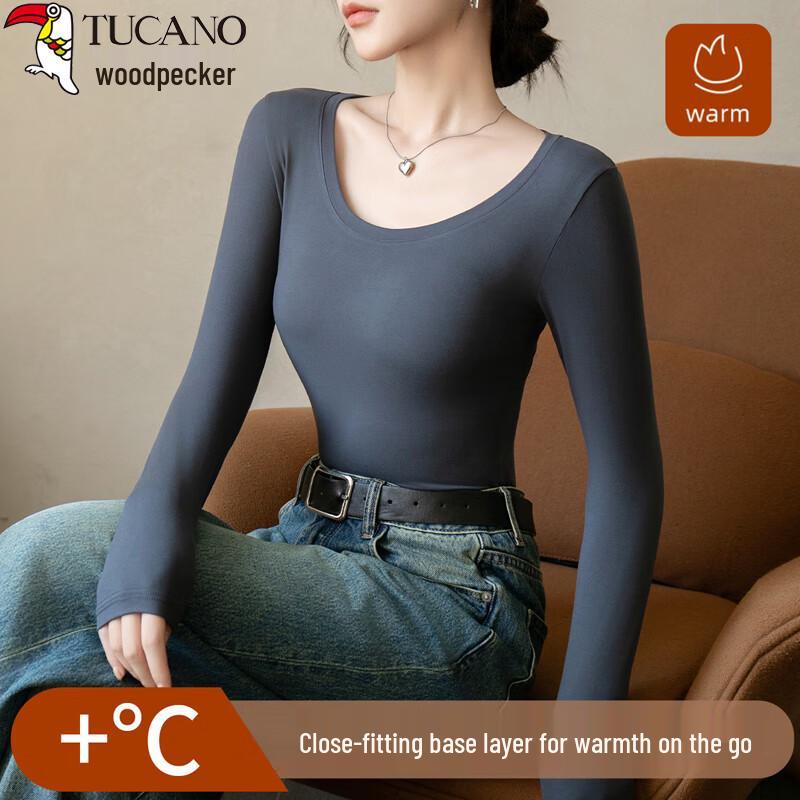 Woodpecker Women s U-Neck Long Sleeve Slim Fit Top XL