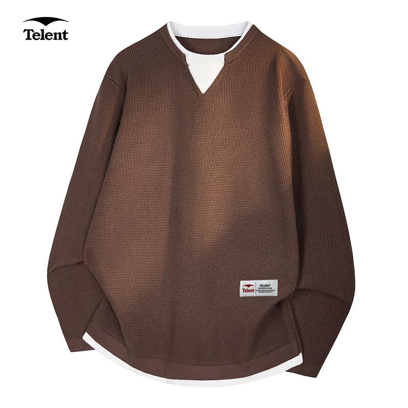 

Tianluntian Unisex Faux Two-Piece V-Neck Knit Sweater M