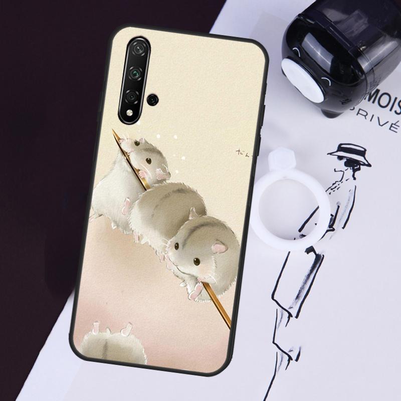 Rabbit Mouse Hamster Case For Huawei P40 P20 P30 Lite Nova 11i 8i 3i 9 10 SE 11 Pro 5T Y91 Y90 Y70 Y61 Y60 Cover