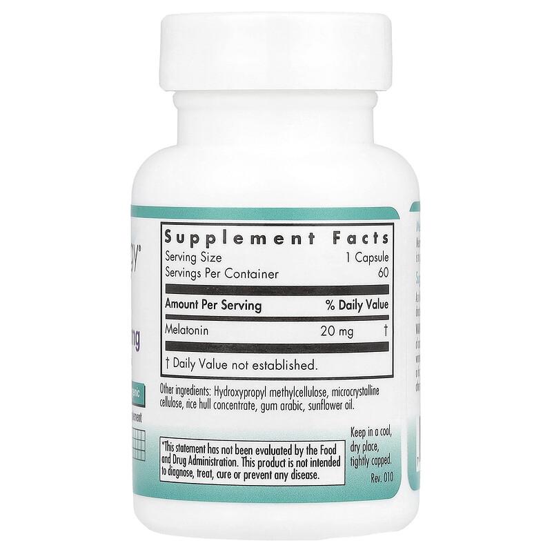 Melatonin, High Potency, 20 Mg, 60 Vegetarian Capsules