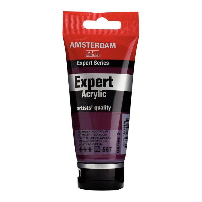 Peinture acrylique - Royal Talens - AMSTERDAM EXPERT - 75ml - Rouge Permanent Violet - Série 3