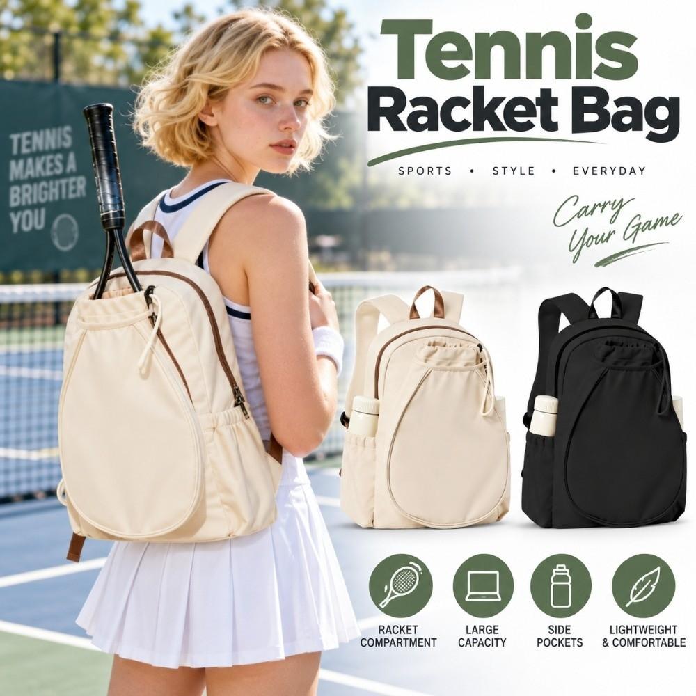 Oxford Cloth Tennis Backpack Large Capacity Pickleball Racket Bag Durable Badminton Bag Women