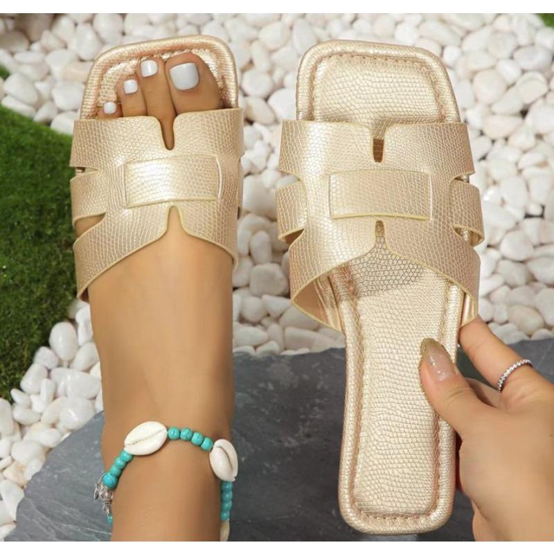 2025 Luxury Summer Slippers Women Flat Outdoor Trend Beach Sandals Female Flip Flops Brand Design Slides Shoes Woman Big Size 43