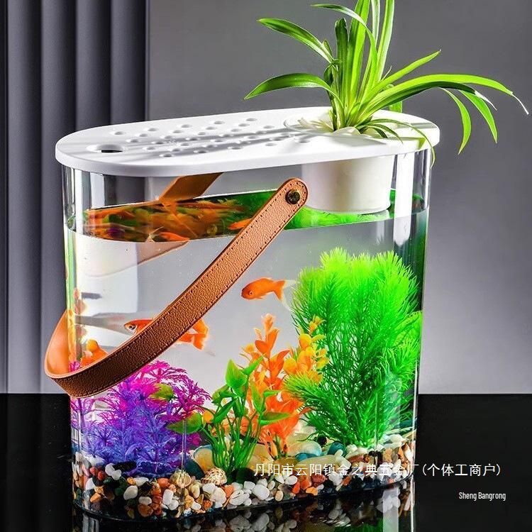 Acrylic Transparent Fish & Flower Arrangement Tank