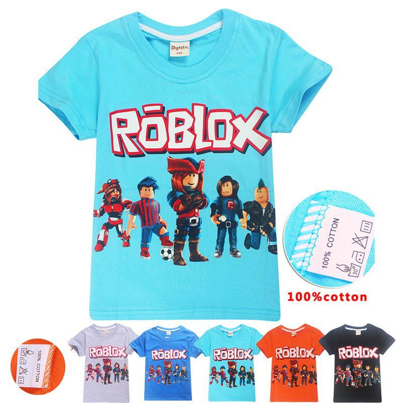 Vibrant Children's Roblox Game Print Short Sleeve Youth Boys Round Neck Casual T-shirt
