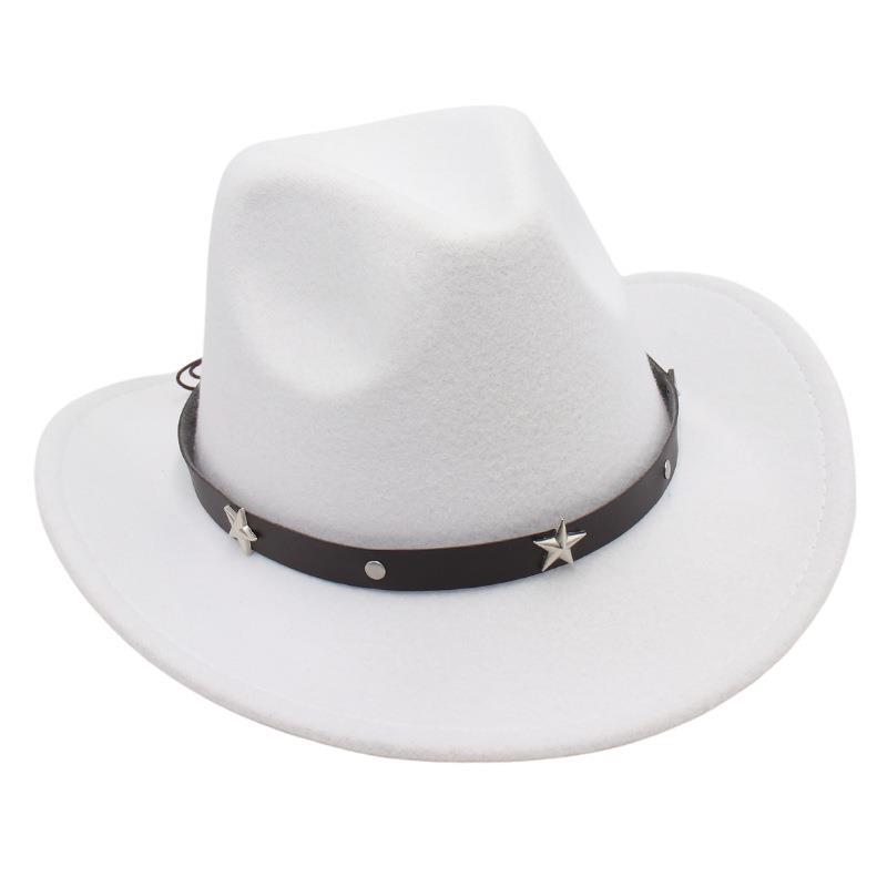 Fashion Cowboy Hat Black Bowler Hat Jazz Hat English Vintage Felt Hat Knight Hat
