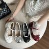Fashion Patent Leather Women Mary Jane Pumps Fashion Butterfly-knot Dress Shoes Ladies Thick Heel Lace Lolita Shoes Size 35 40 Bombas