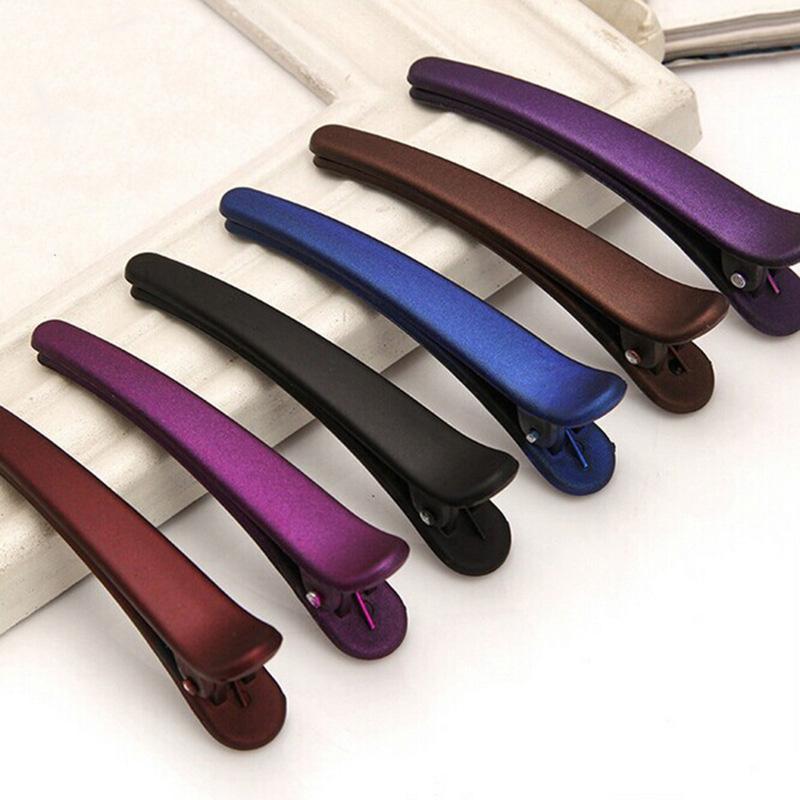 12Pcs Plastic Frosted Professional Salon Hair Clamps Colorful Barrette Styling Tools Crocodile Hair Clips Duckbill Clip Large