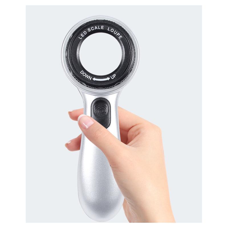 ABUL-Precision 30X Magnifying Glass With LED Lights, Scale For Jewelry, Rechargeable Handheld Design With 4 Light Modes