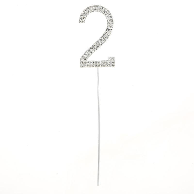 

«Стильные фигурки на торт в виде цифр» (0-9) с бриллиантами из сплава на дни рождения и свадьбы