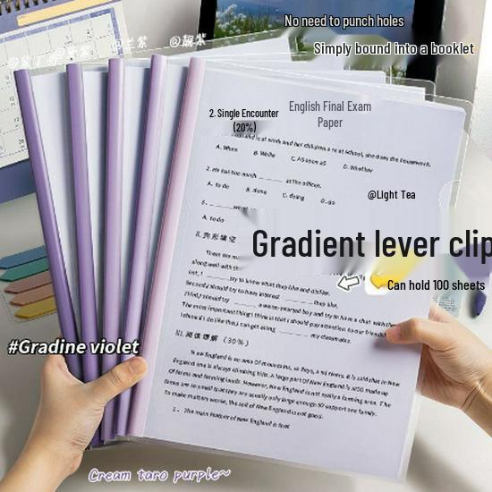 A4 Lever Arch File: Thickened Student Exam Paper Clip Storage Folder