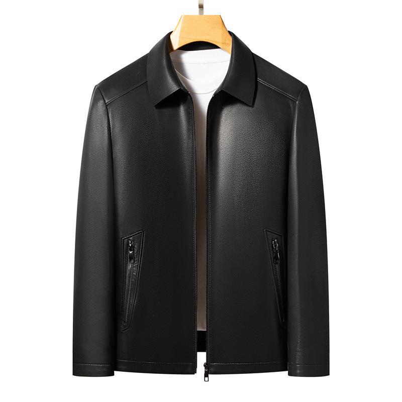 High-end Autumn and Winter Genuine Leather Jackets Spring and Autumn Coats Business Casual Men's Sheepskin Washed Leather Jackets