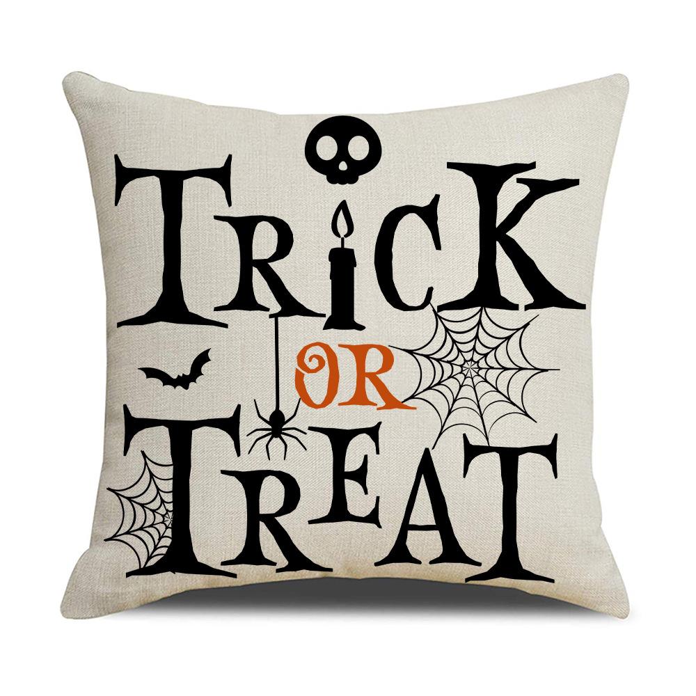 New Halloween Pillowcase Funny Pumpkin Ghost Horror Cat Party Cushion Sofa Pillow