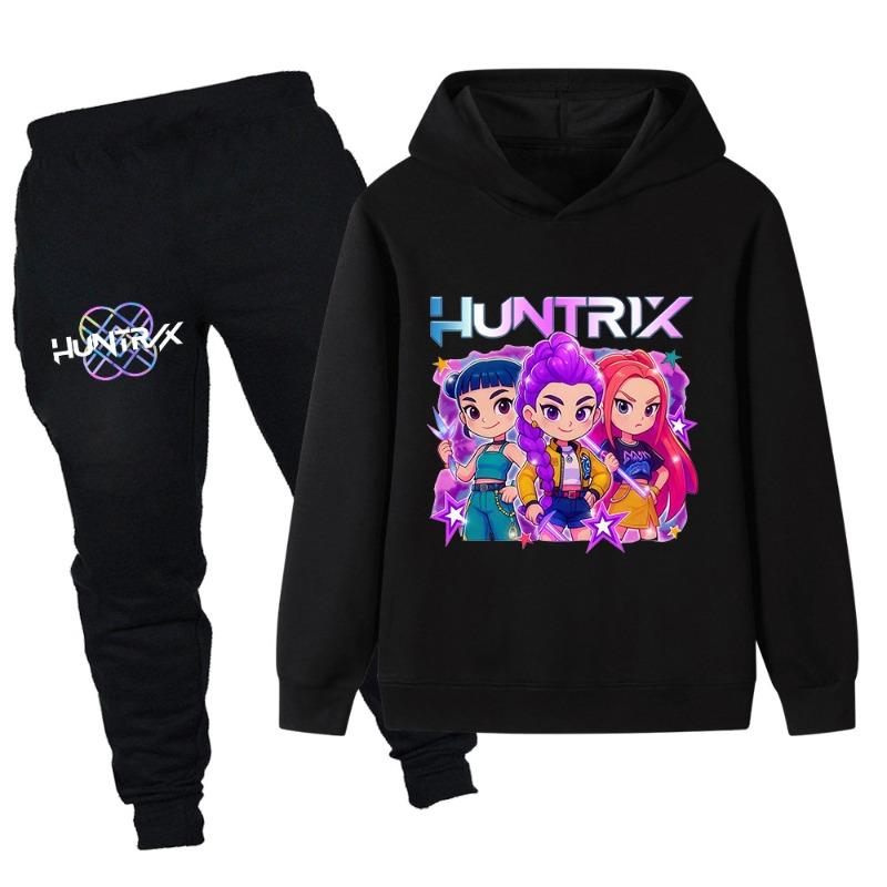 Winter Casual Comfortable Witch Hunting Group Printed Children's Set Hooded Sweatshirt Set