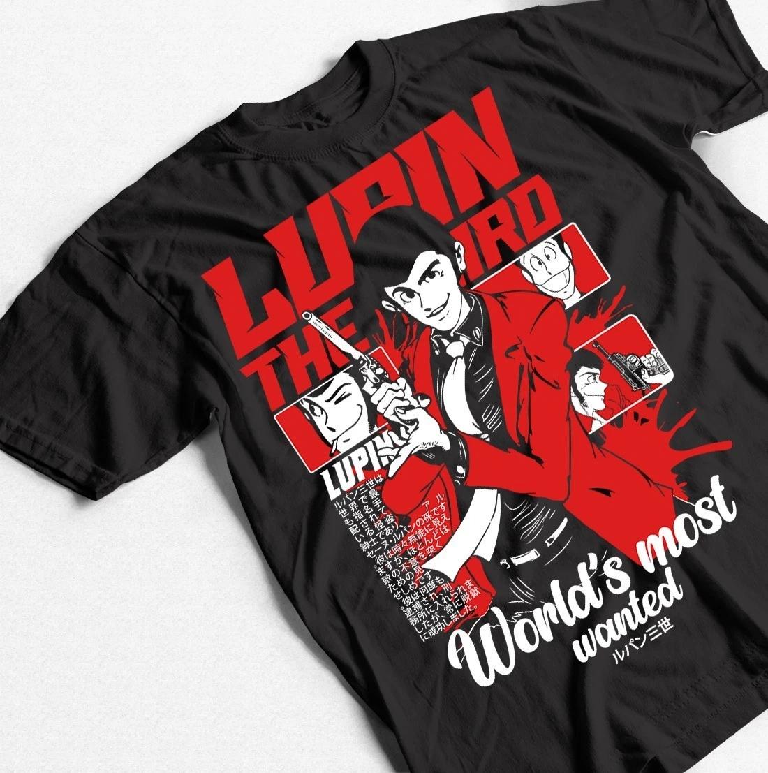 Футболка Lupin The Third, Подарочная футболка с аниме, Японская футболка, Хлопковый топ унисекс, Люпен S