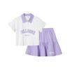 Fuluomi Girls' Color-block POLO Top & Skirt Set