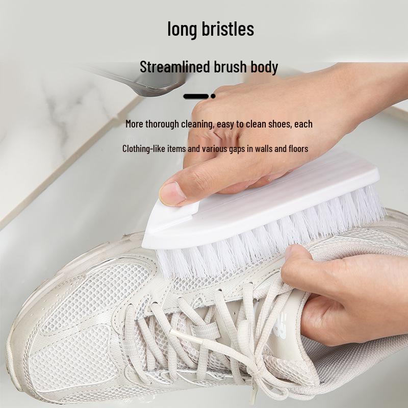 Simple Handle Shoe & Laundry Brush - Strong Stain Remover with Soft Bristles for Clothes & Collar Cleaning