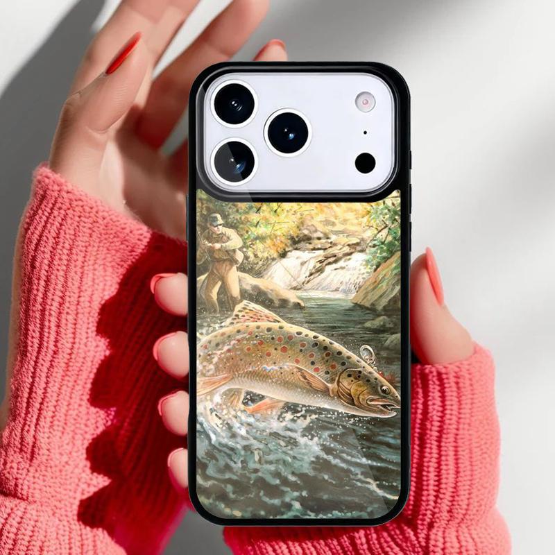 Forellenfischerei Handyhülle für iPhone 17 Air 16e 15 14 13 Pro Max Rückabdeckung für 12 11 Pro Coque