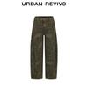 UR Women's Vintage Patterned Curved Leg Casual Jeans