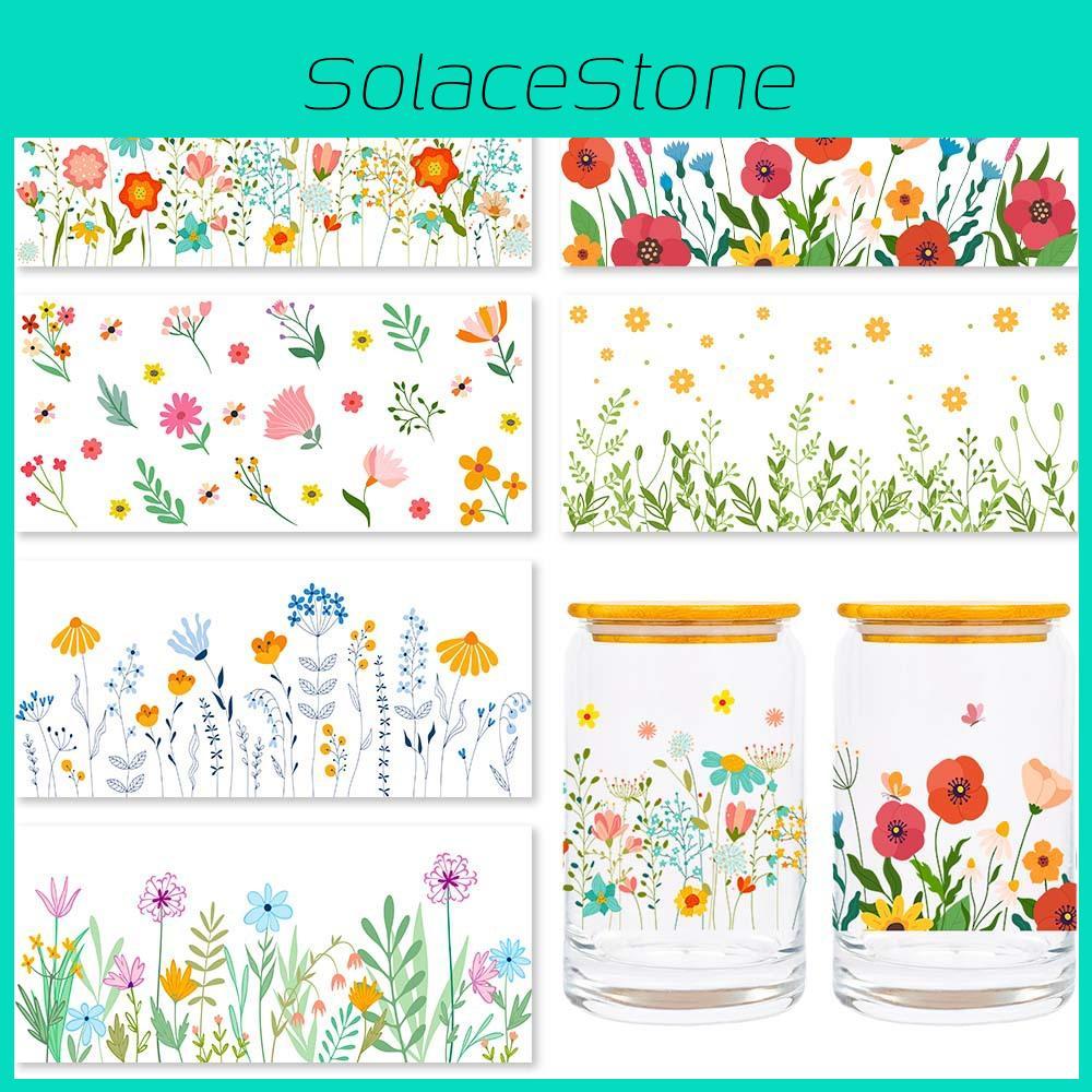 And Flower Flower Pattern Water Cup Transfer Sticker For Home Office Decor