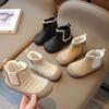 Girls' Short Boots Autumn and Winter New Baby Leather Boots Two Cotton Cotton Shoes Soft Sole Korean Version Warm and Non-slip Boots Tide