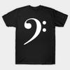 Men Black Print T-shirt Bass Clef White No-Cut Transfer Paper Print Cotton Tshirt