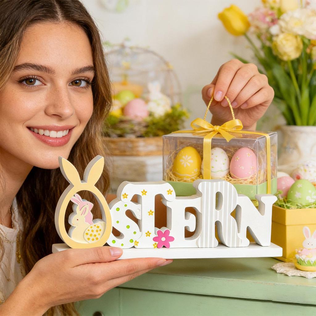 Easter Silicone Molds Silicone Rabbit Letter Crafting Mould Holiday Ornament Molds For Art Resin Plaster Easter Decor Ornament