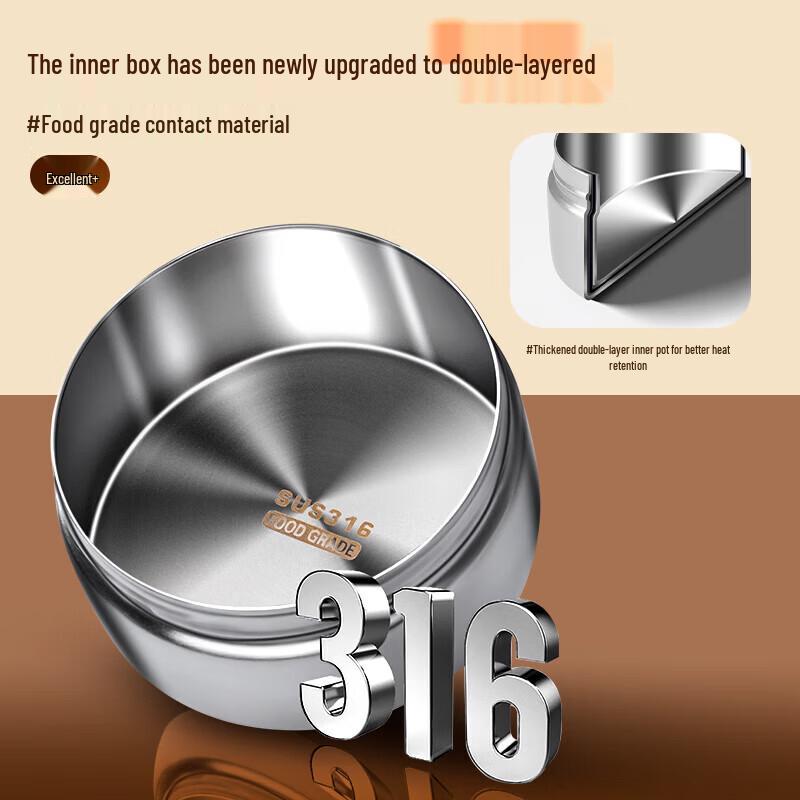 CAMUZ 316 Stainless Steel 3-Layer Vacuum Insulated Lunch Box