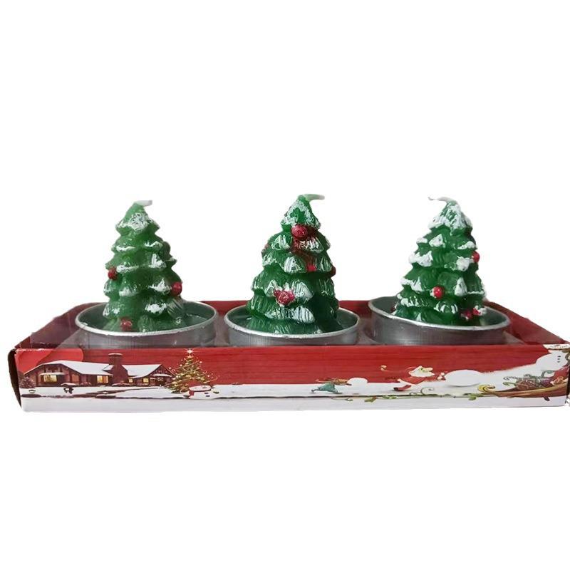 Festive Candle Set: Painted Santa Claus & Snowman for Silent Night Candlelight Dinner Decor