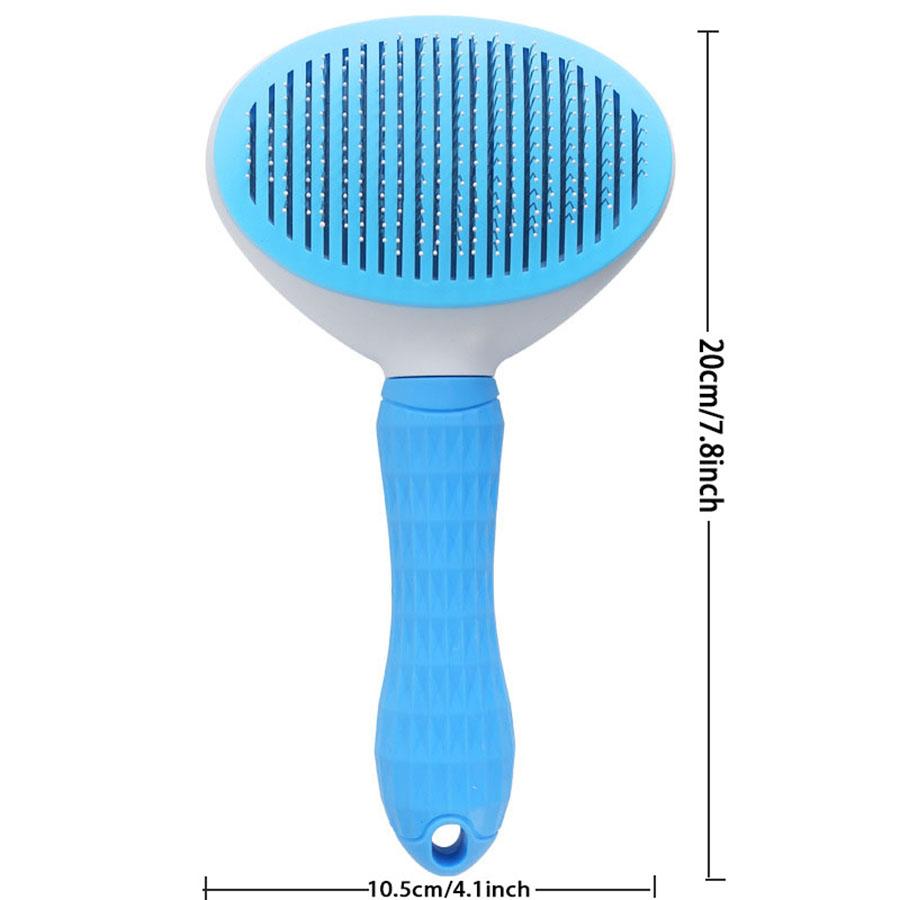 One Click Pet Hair Removal and Cleaning Comb, Rounded Comb for Massaging Pets Without Damaging the Skin