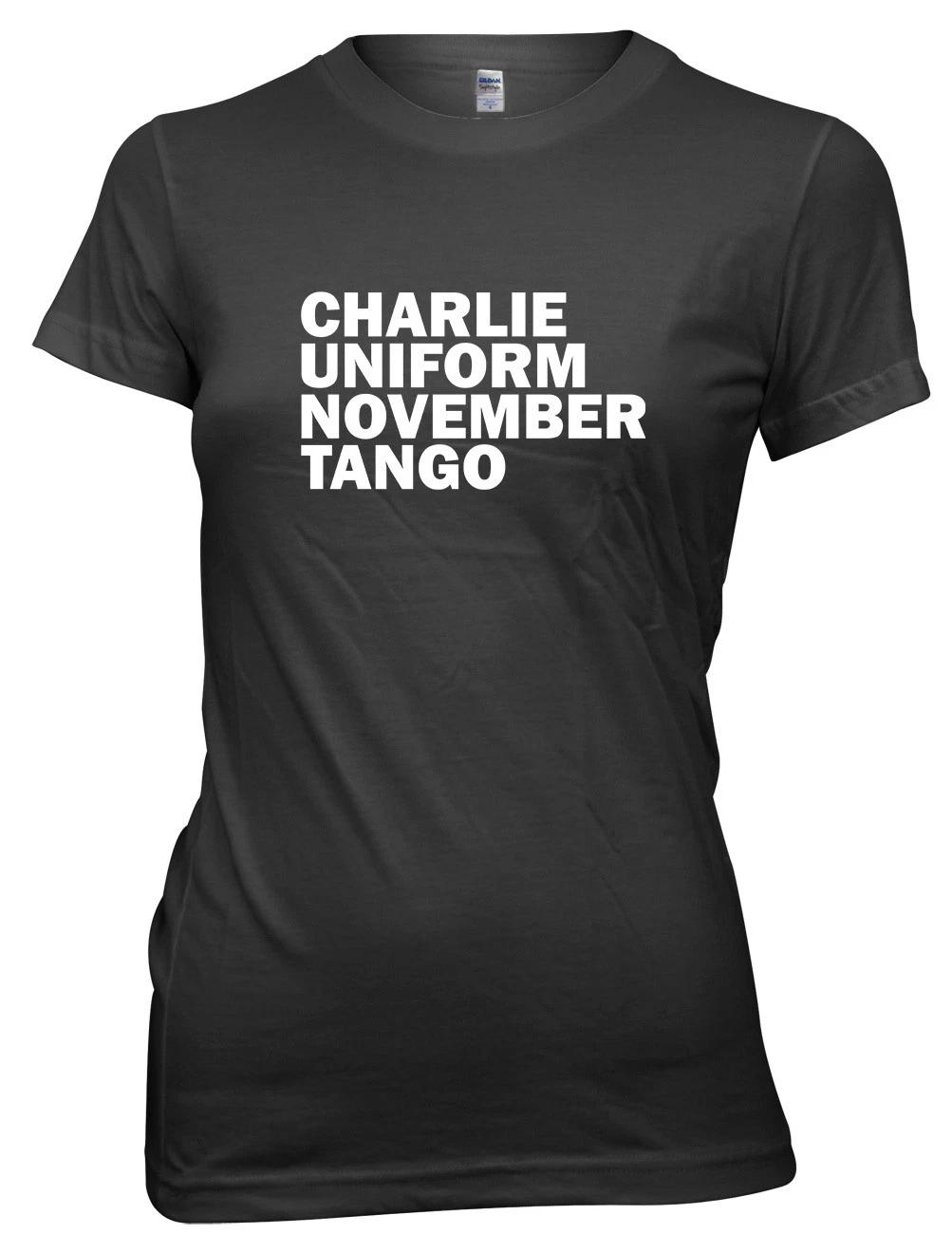 Charlie Uniform November Tango Funny Womens Ladies T-Shirt S