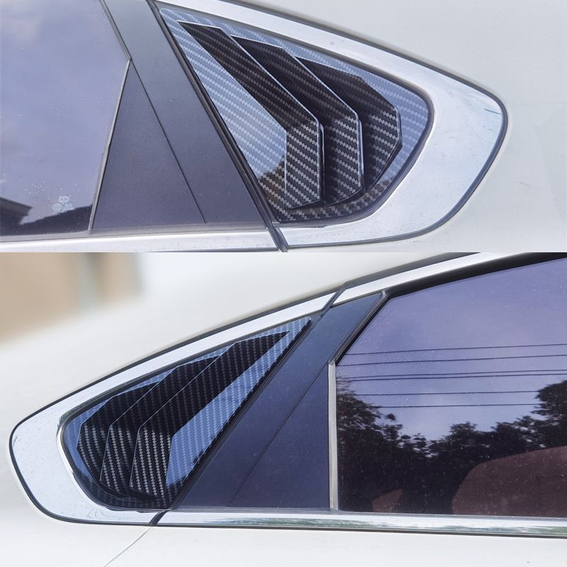 For KIA Forte K3 Sedan - Car Rear Louver Window Side Shutter Cover Trim Sticker Vent Scoop ABS Carbon Fiber Accessories