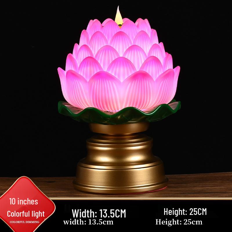 LED Lotus Flame Lamp: Floating Candle Holder with Plug-in/Battery Options, Ideal for Home or Buddha Offerings