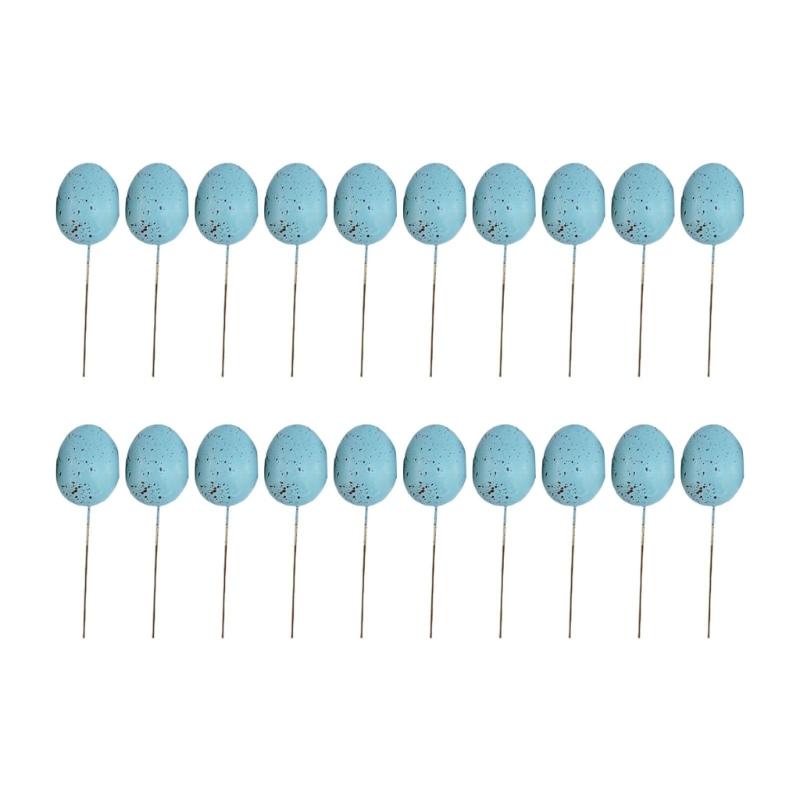 20Pcs Easter Foam Eggs Handmade Art Ornament Decorative Crafts Supplies for Children Adults DIY Photo Props