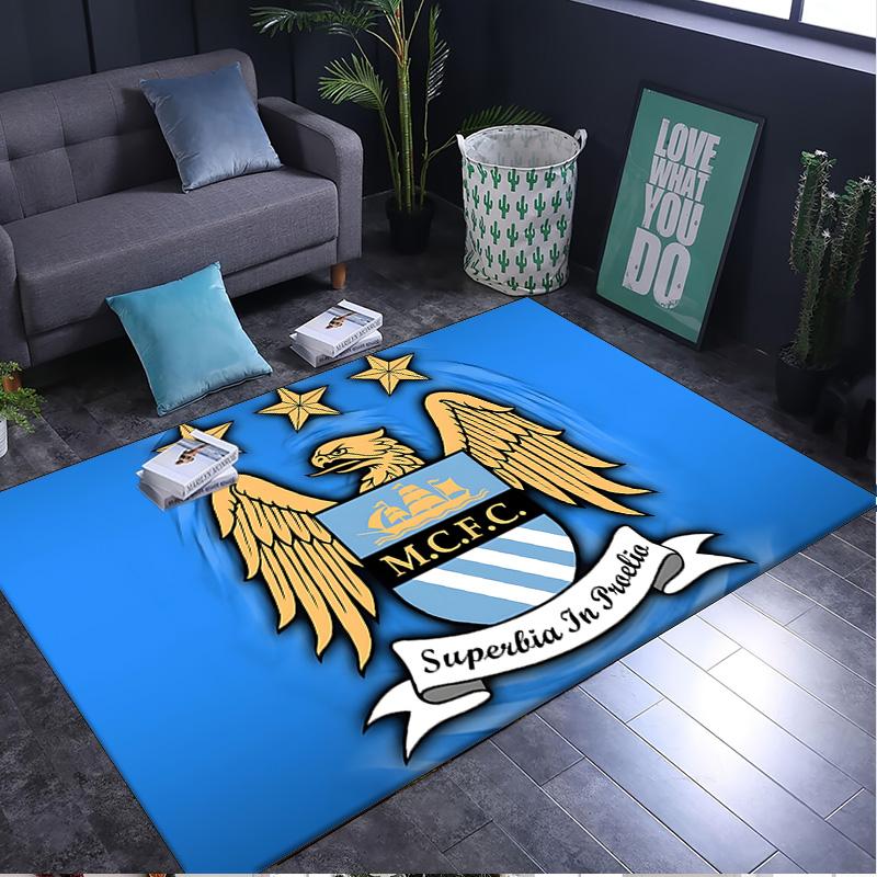 1PC rug Manchester City Crest Carpet, Chair Rug,Area Rug for Office Bedroom living rooms bedroom, Doormat decor Christmas fan gifts