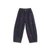 CHANZUIGOU Girls' Heart Embroidered Curved-Cut Jeans