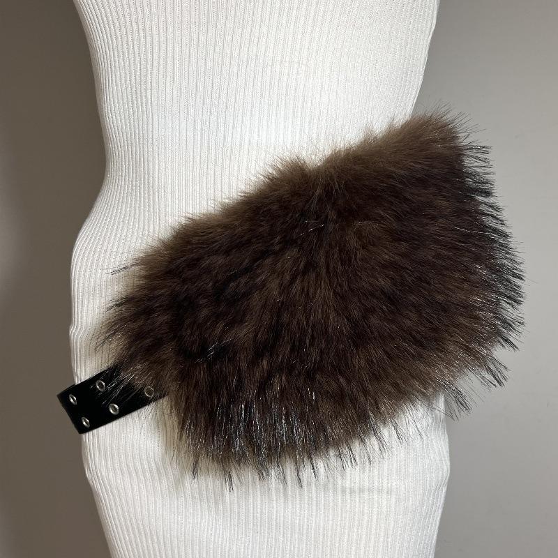 New Rabbit Fur Belt, Fur Belt, European and American Sexy Hot Girl Waist Seal Wide Belt
